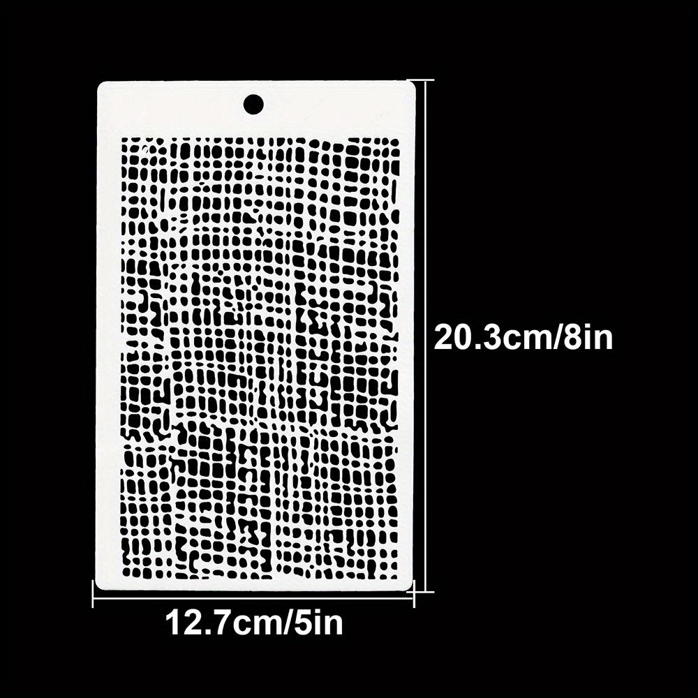1pc Irregular Grid Background Stencils Graffiti Stencils Diy Art Stencils For Painting On Wood, Canvas, Paper, Fabric, Floor, Wall, 20.3cmx12.7cm