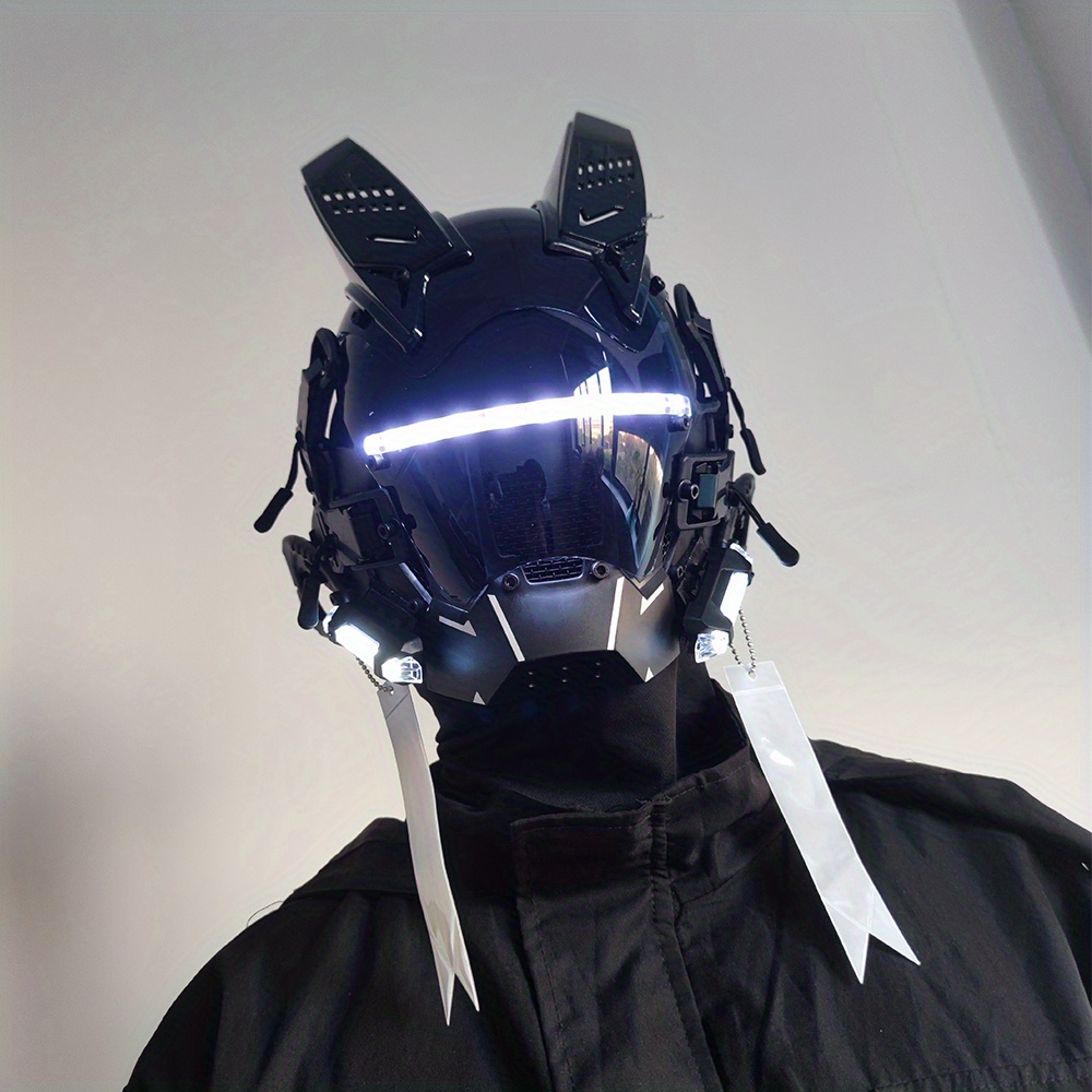 Led Cyberpunk Mask Costume Light Role-playing Mask For Men And Women ...