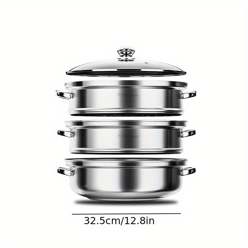 3 Tier Multi Tier Layer Stainless Steel Steamer Pot for Cooking