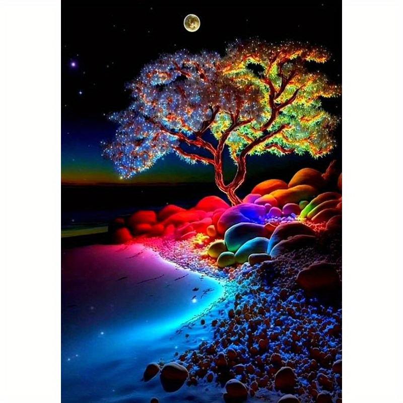 Cheap DIY 5D Diamond Painting Landscape Tree Mosaic Diamond