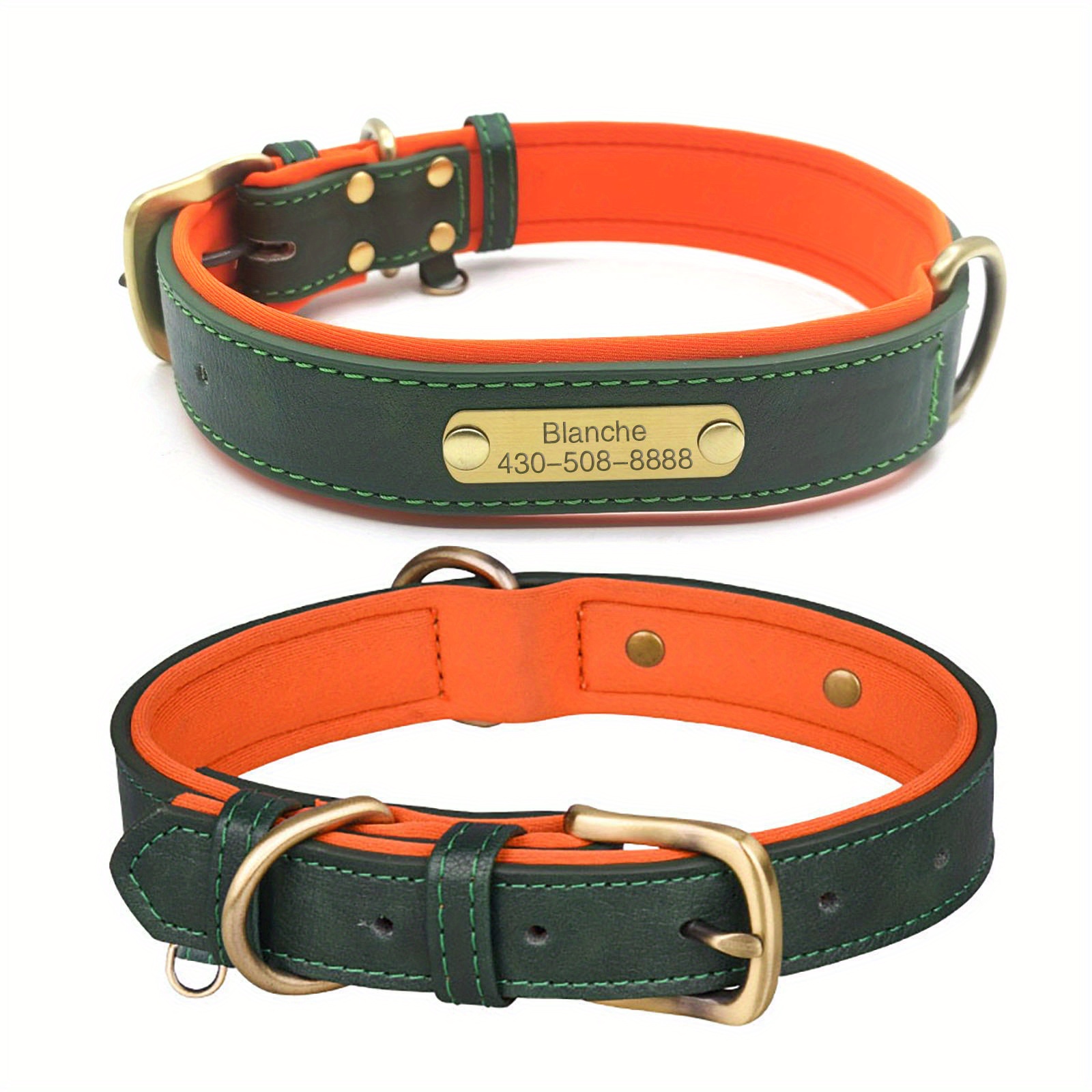 Engraved shop leather collar