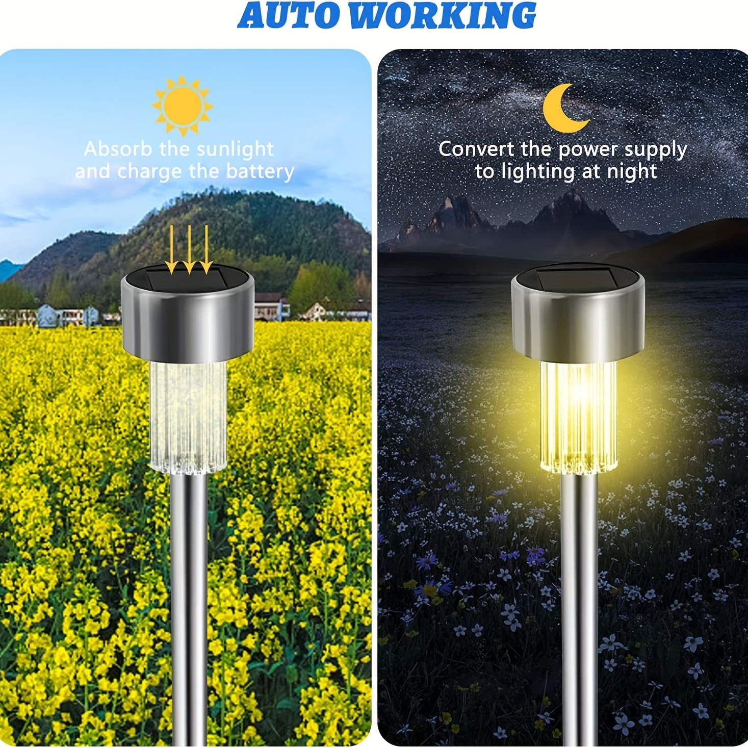 12pcs Lampes Solaires Extérieures En Acier Inoxydable - Étanches, Éclairage  Paysager À LED Lampes Solaires Extérieures Lampes Solaires De Jardin Chemin  La Cour - Temu France