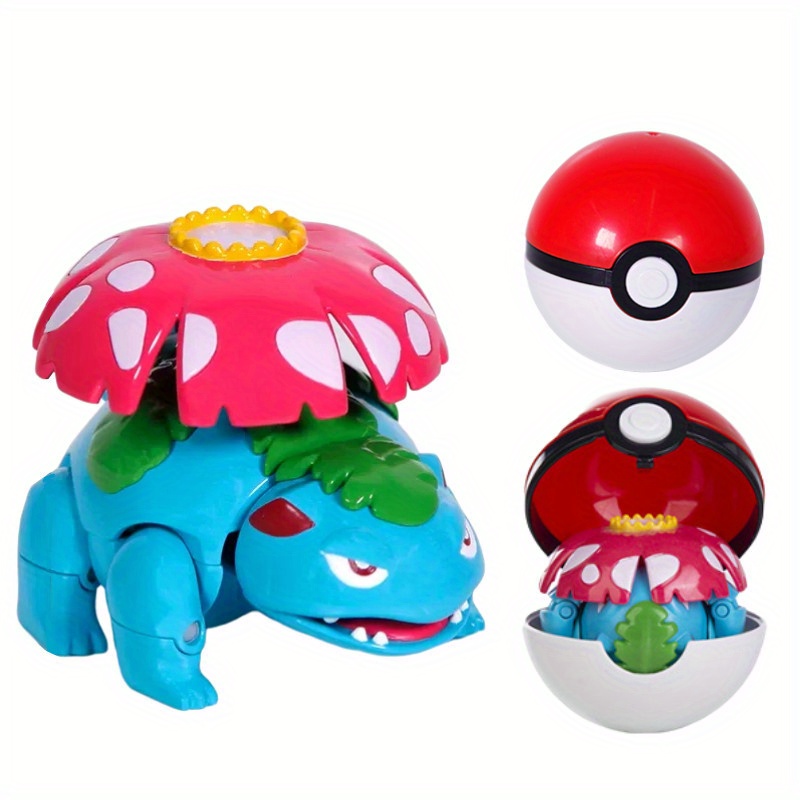 New 12 styles Anime Pokemon Ball deformable model Pikachu Charizard Action  Figure PokeBall Toy For Children's Birthday Gifts