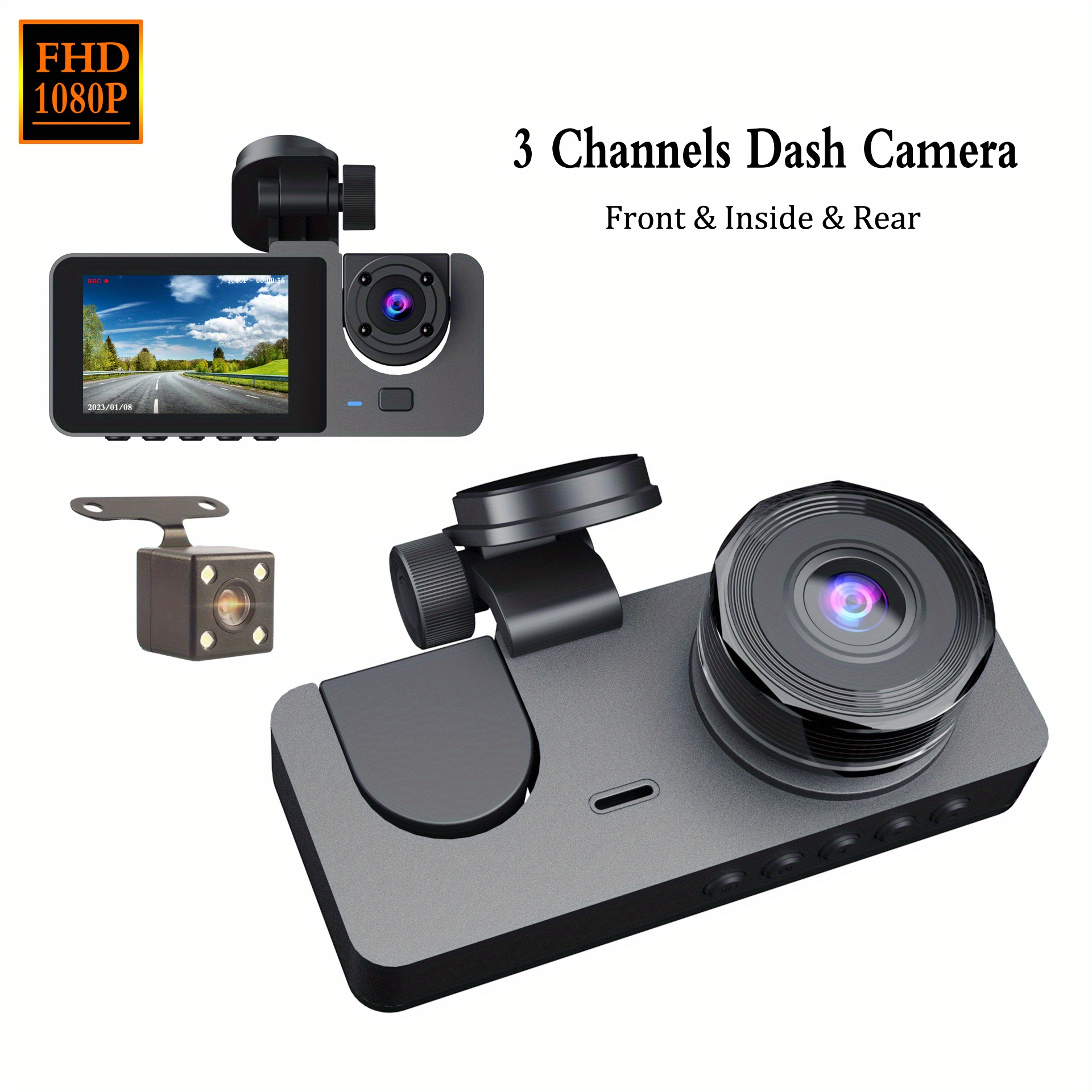 Dash Cam Front And Inside Dash Camera For Cars 1080p Fhd Dvr - Temu