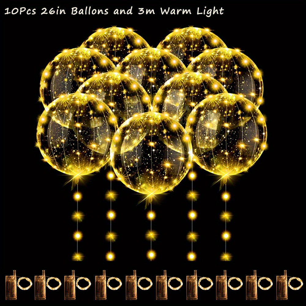 10 Pièces, Ballons LED Lumineux BoBo Allument Ballon À Hélium