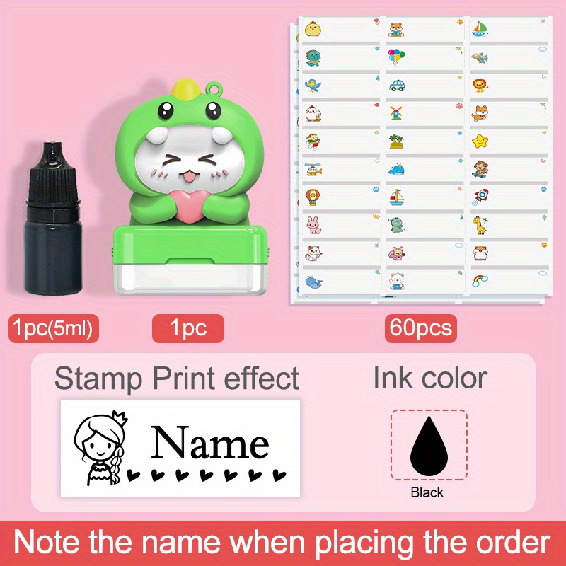 Name Stamp for Clothing Kids,The Name Stamp for Kids Clothes, (Dinosaur)