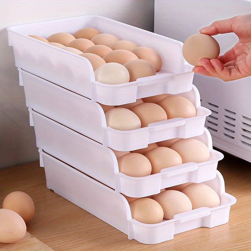 Silicone Egg Storage Box with Lid Kitchen Refrigerator Organizer