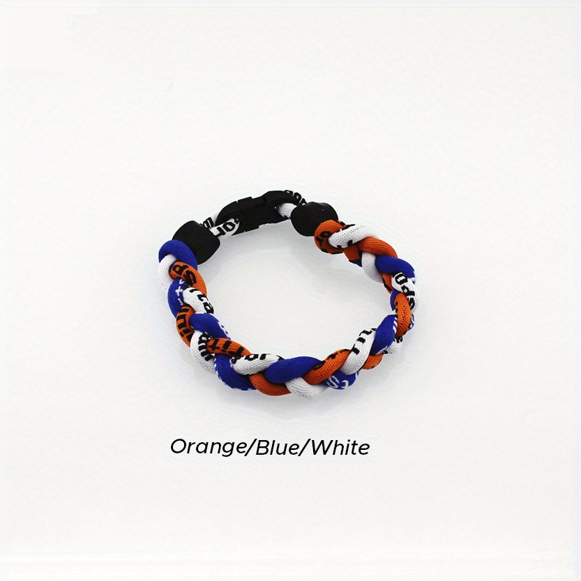 Other, New Mens Titanium Baseball Necklace Braided Sports Necklace Orange  Blue