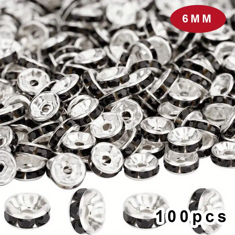  100Pcs 6mm Ab Crystal Czech Crystal Rondelle Spacer Beads for  Jewelry Making,Beads for Bracelets Necklaces