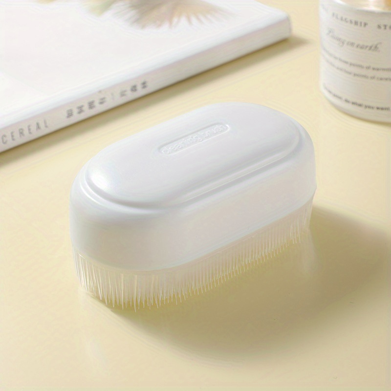 TEMU 1pc Soft White Nail Dust Brush - File Cleaning, Uv Gel Manicure & Shoe Scrubbing, Durable Pe Material, Non-electric, Nail Brush