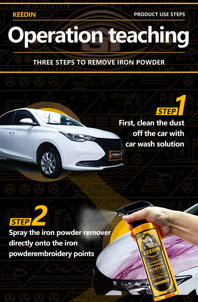 Biaoyun 2Pack Iron Powder Remover, Car Rust Remover Spray, Car Rust Removal  Spray, Multifunctional Paint Cleaner Car Maintenance Powder Spray Rust  Remover Iron Cleaning (2 * 100ML) - Yahoo Shopping