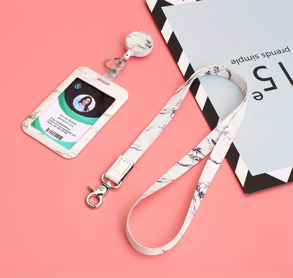 Cute ID Badge Holder Set with Retractable Badge Reel, Lanyard & Heavy Duty  Clip - Perfect for Work, Nurse, Teacher, Cruise Ship Cards & More!