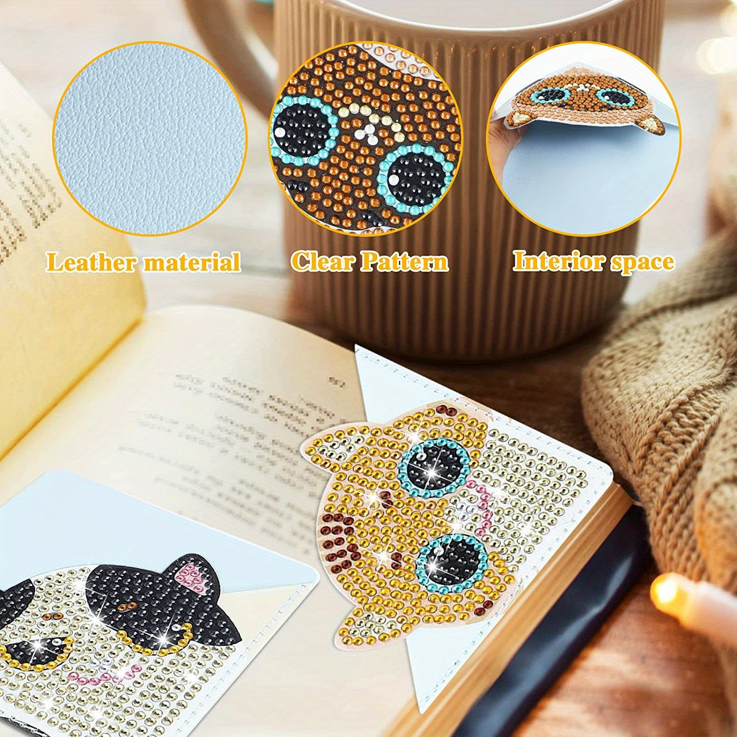 6 Pcs Bookmarks JUWAIre 5D Diamond Painting Cat Paw Cute Bookmarks –  Handmade DIY Diamond Art Bookmark DIY Art Crafts Kit with Tool Accessories