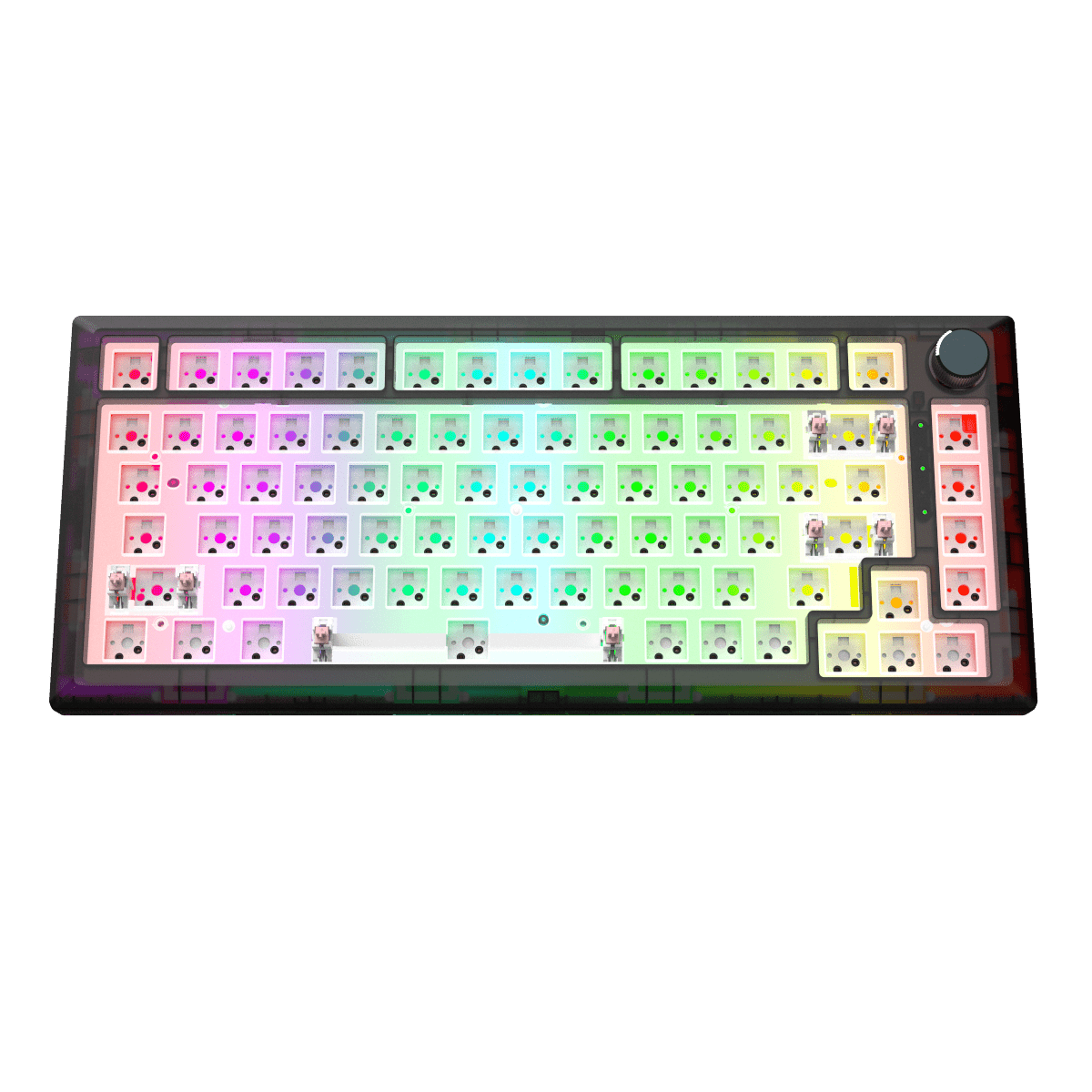 81 Clés Clavier De Jeu Mécanique, Clé Complète Peut Être Échangée À Chaud  Mini Clavier Compact Avec Câble Type C Plug Play, Corps Transparent Élevé  Avec Rétroéclairage RGB Personnalisé Pour Win/ 