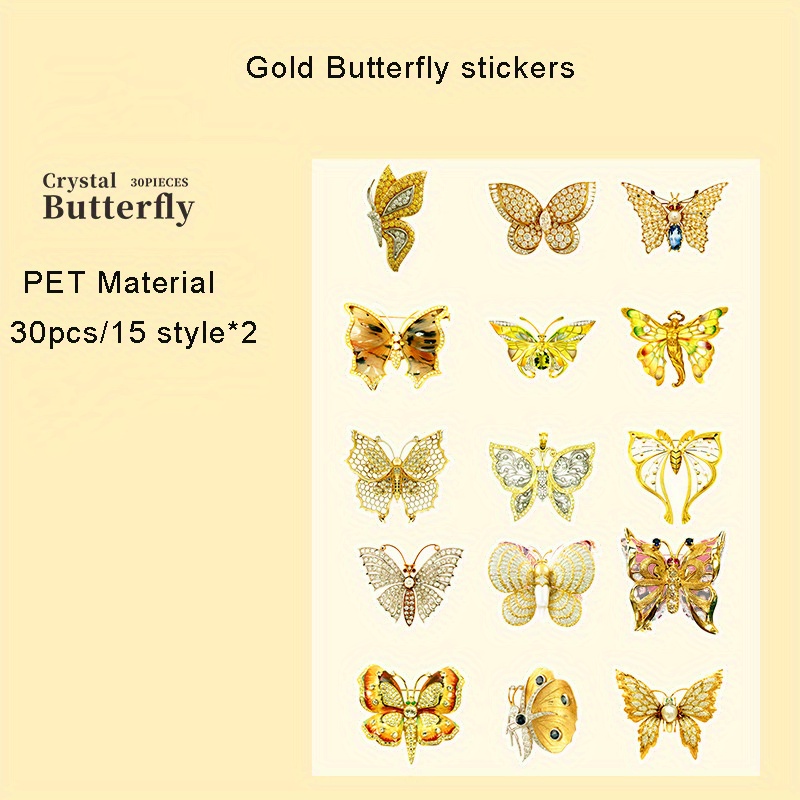 Pet Three dimensional Laser Golden Butterfly Stickers - Temu