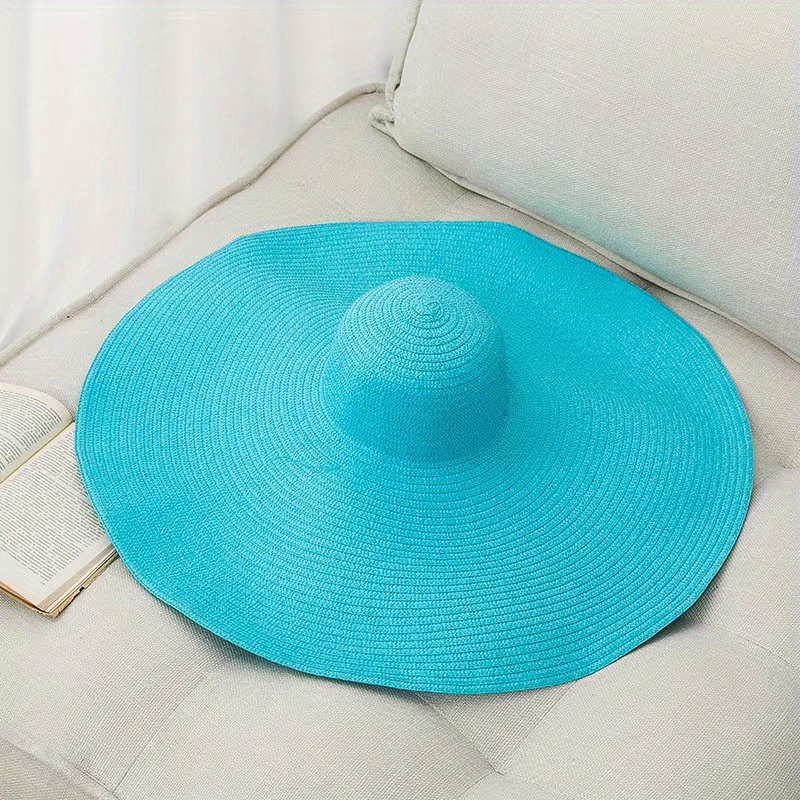 Stylish Women's Oversized Beach Straw Hat Wide Brim Sun - Temu Canada