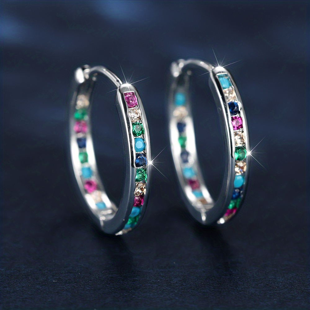 Ethnic Style Synthetic Zirconia Earrings, Cute Tribal Copper Hoops, Exquisite Women's Jewelry For Daily & Gift Occasions, Ramadan Suitable, Wear