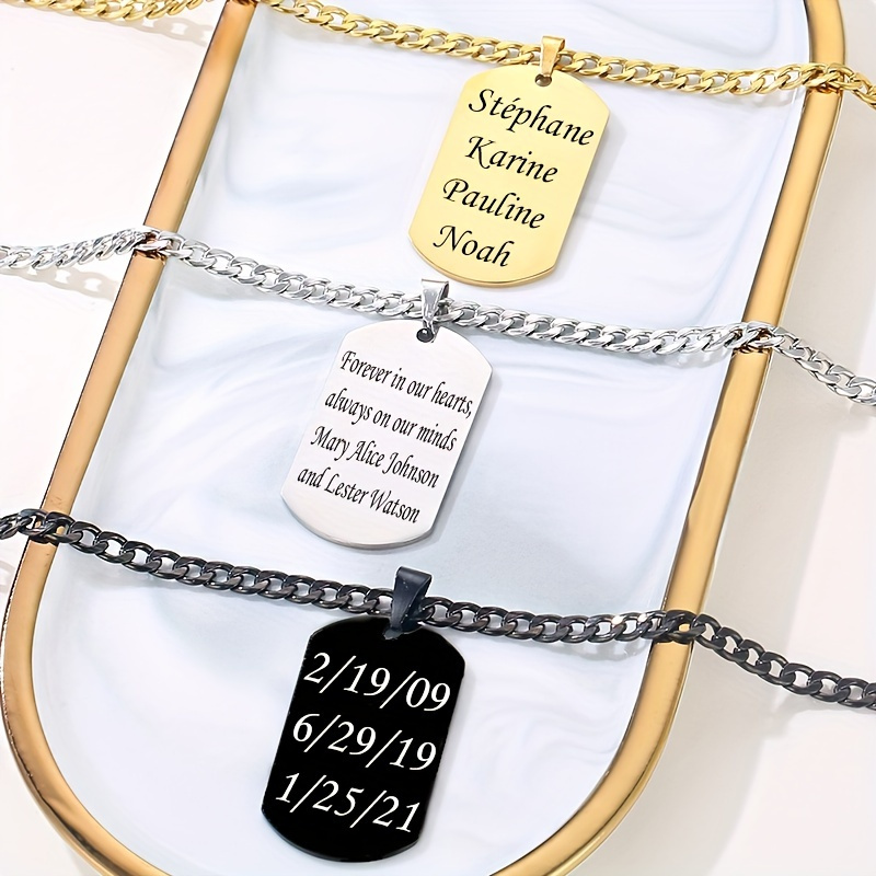 Personalized dog tag 2025 necklace for boyfriend