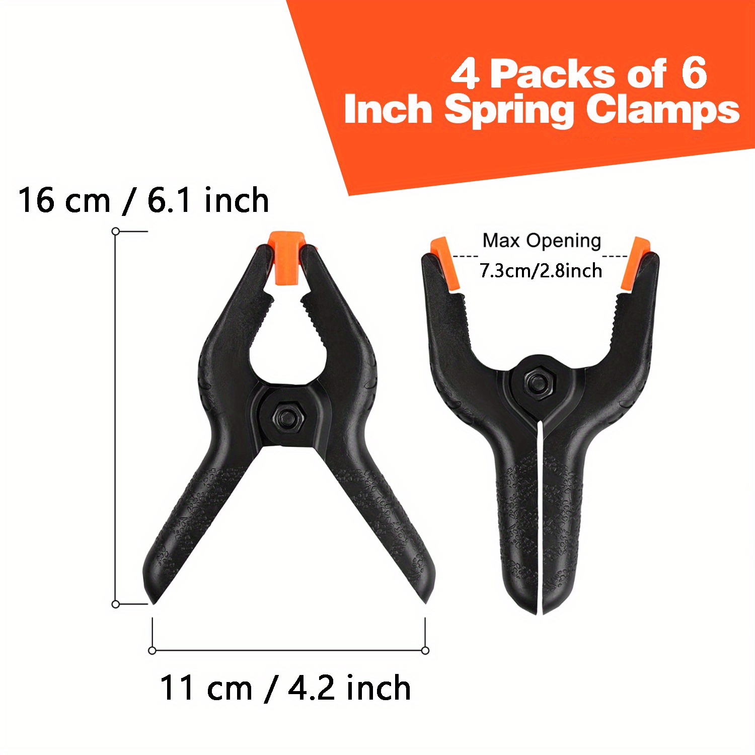 1pc 4pcs 6 Inch Spring Clamps Heavy Duty Plastic Muslin Clamps For Background Muslin Canvas