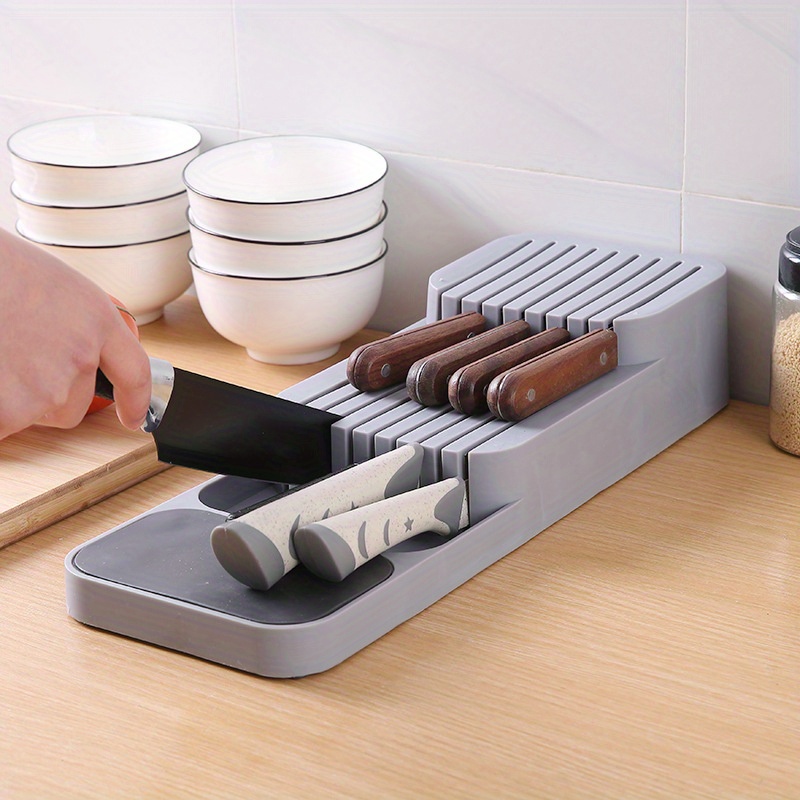 Kitchen Drawer Knife Organizer Knife Storage Tray Knife - Temu