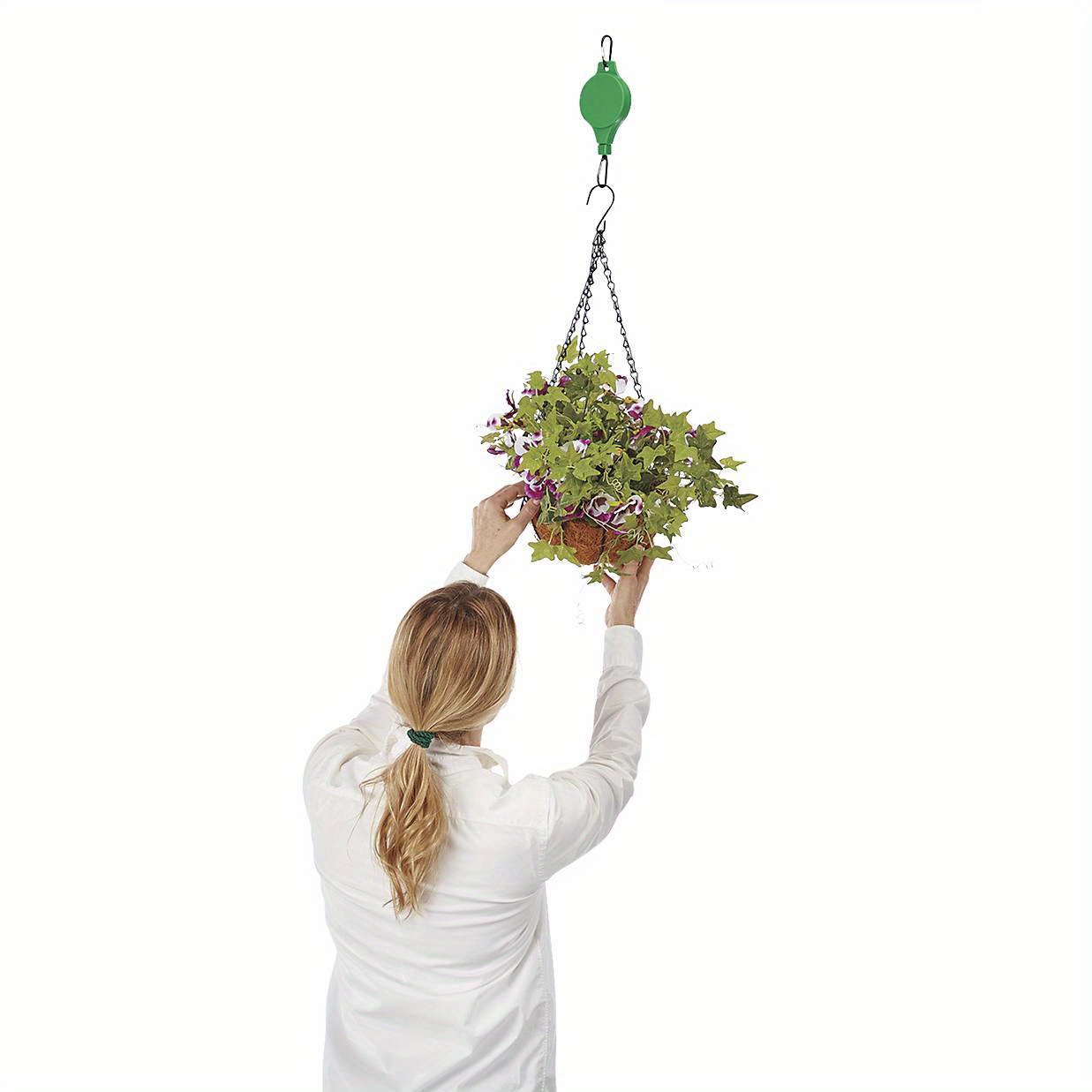 WolfGo Retractable Hang Hook - Retractable Hanging Hook Basket Pull Down  Hanger Garden Plant Pot Hooks