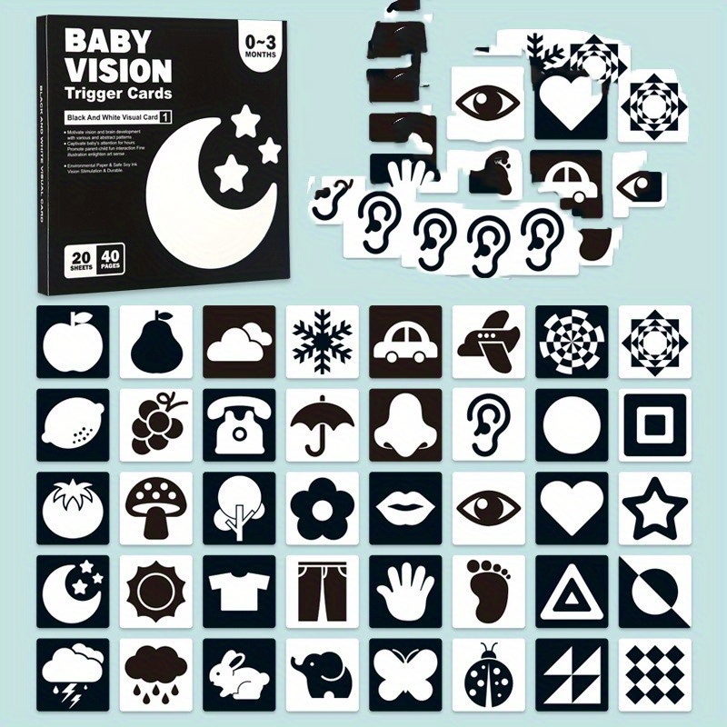 Cartes en noir et blanc pour bébé : développer son acuité visuelle - Bébé-câlin  expert de l'enfance. Accompagnement pour bébé et parents.????
