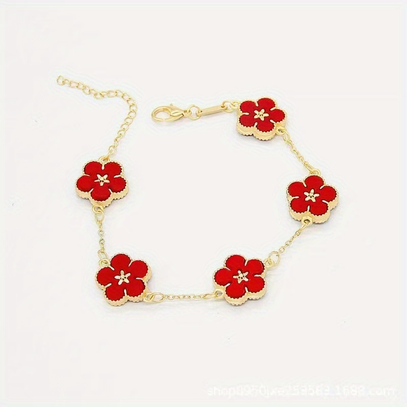 Accessories, Red Lv Clover Bracelet