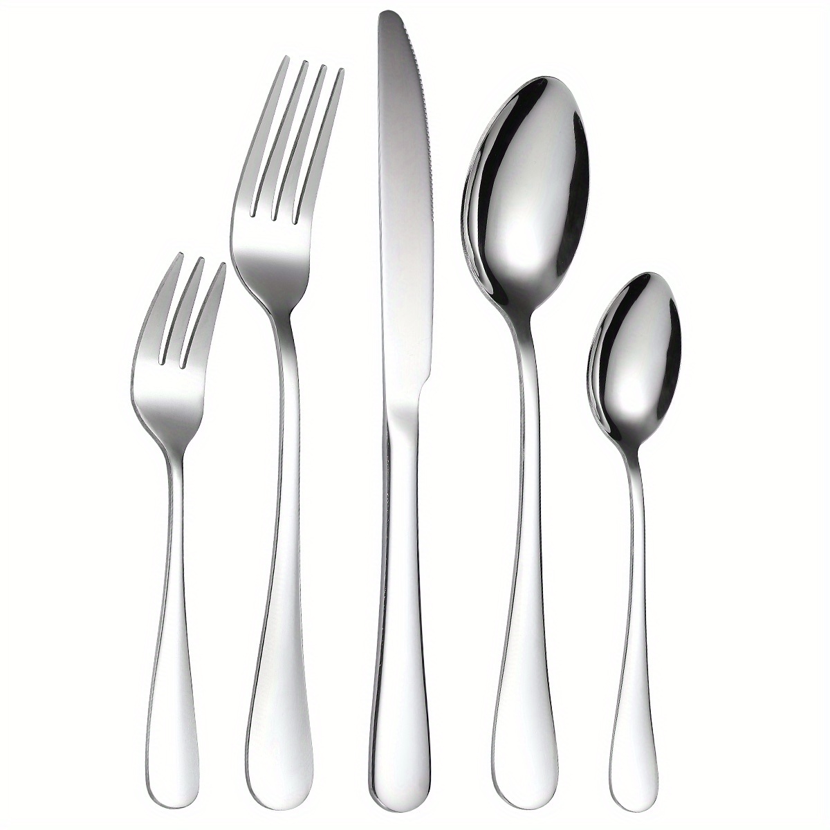 Black Silverware Set, LIANYU 20 Piece Stainless Steel Flatware Cutlery Set  for 4, Mirror Finish, Dishwasher Safe