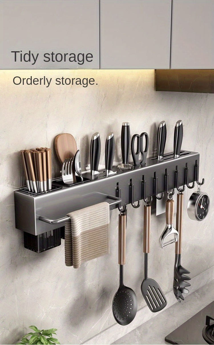 Stainless Steel Wall Mounted Knife Rack 12' - Hanging Knife Block