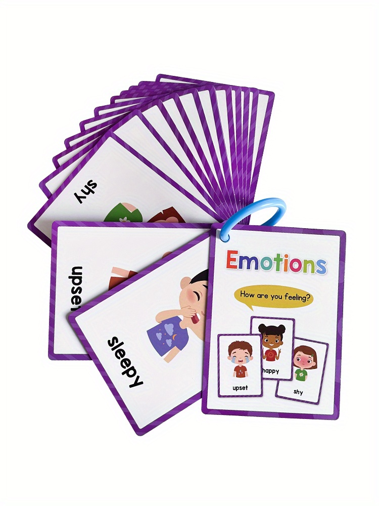 17 Flash Cards Teach Kids Toddlers 34 Emotional Vocabulary - Temu ...