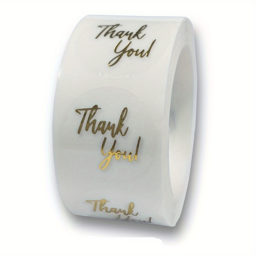 500pcs Thank You Labels, 1-inch Round Pvc Stickers, Glossy Finish, Single Use, For Small Business, Wedding Gift Cards, Envelope Sealing