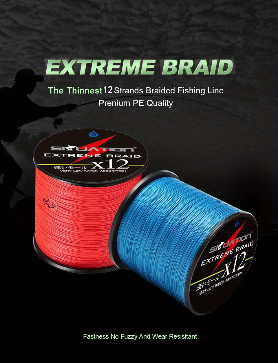 FISHLUND Braided Fishing Line, Strong, Smooth, Round, Sensitive