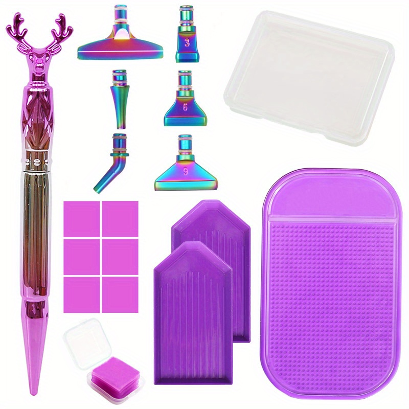 56pcs Diy Artificial Diamond Painting Tools Artificial Diamond Dots  Accessories Kit Diamond Embroidery Box With Slots Cute Purple - Arts,  Crafts & Sewing - Temu Denmark