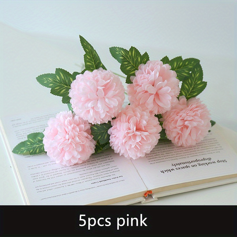 5pcs Artificial Candy Pink Chrysanthemum Flower Heads