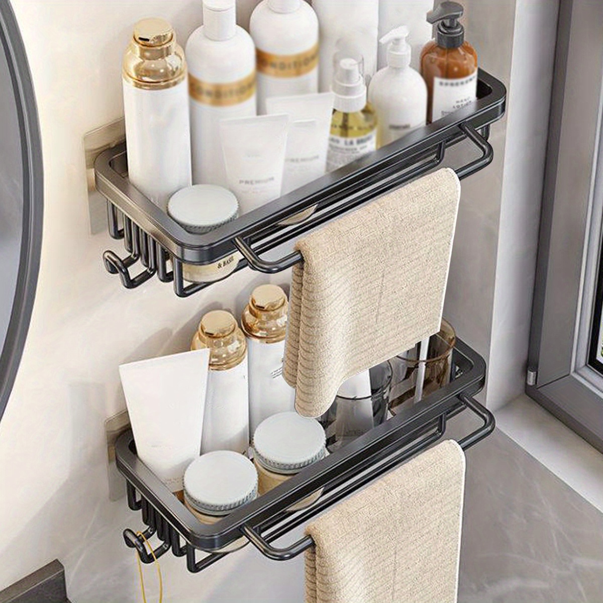 Bathroom Shelf Shower Caddy Rack Bathroom Kitchen No - Temu Denmark