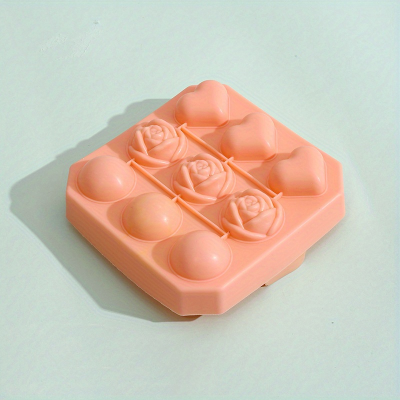 1pc Silicone 4-hole Rose Flower Ice Tray Mold Ice Ball Ice Cube Mold  Household Ice Cube Tray