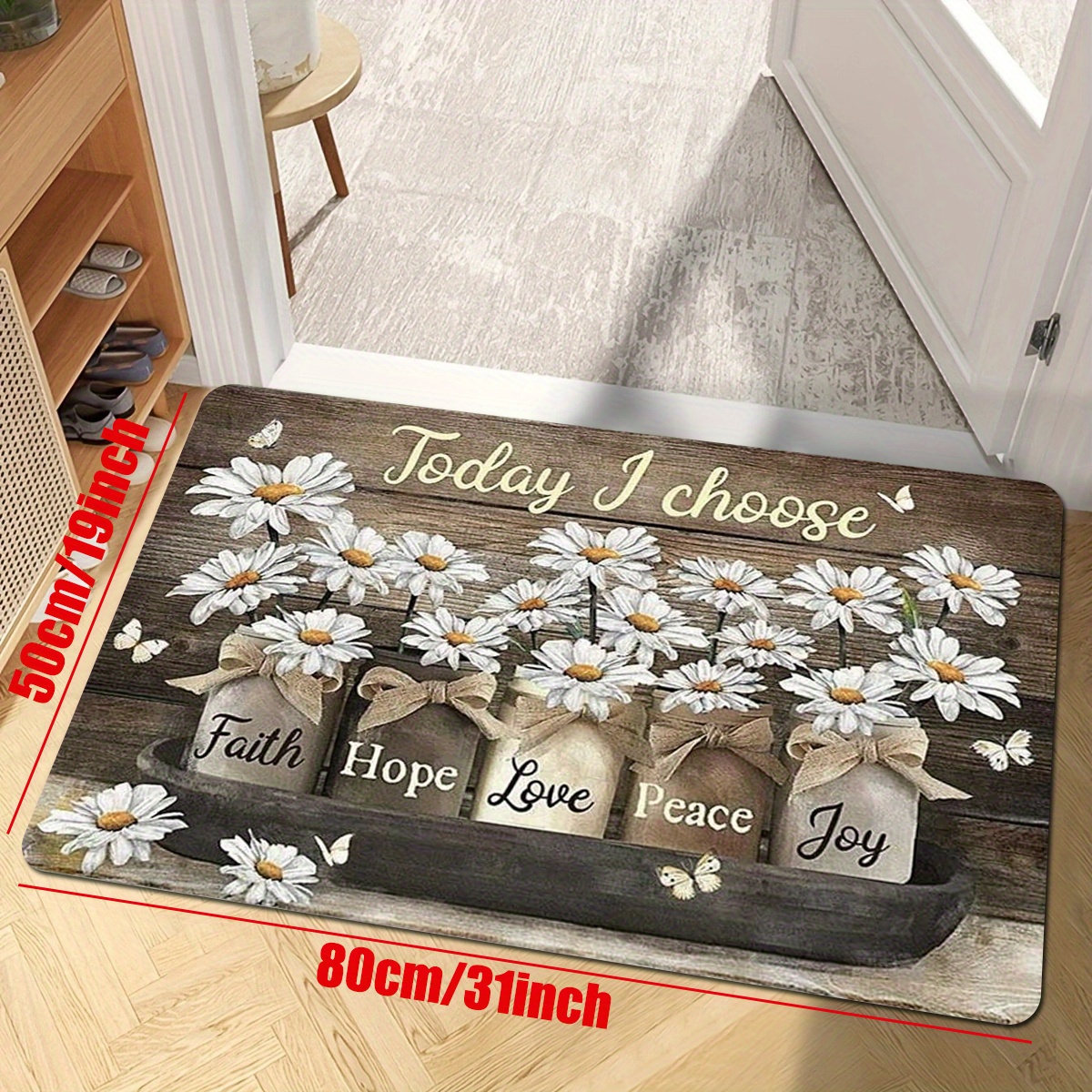 Non-slip Kitchen Floor Mat, Daisy Kitchen Rugs, Household Waterproof Oil  Proof Washable Kitchen Door Mat, Bathroom Water-absorbing Floor Mat, Rugs  For Kitchen Sink Laundry Living Room Bedroom Office, Home Decor, Room Decor  