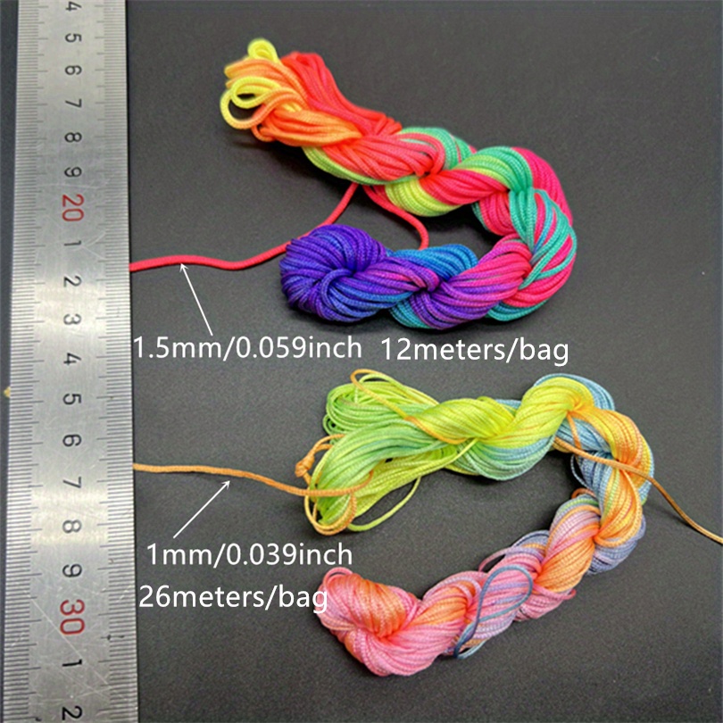  Cuerda de pulsera, cuerda para hacer pulseras, hilo chino para  pulseras, 328.1 ft x 0.031 in de nailon chino cuerda de nudo chino cuerda de  hilo de macramé color burdeos 