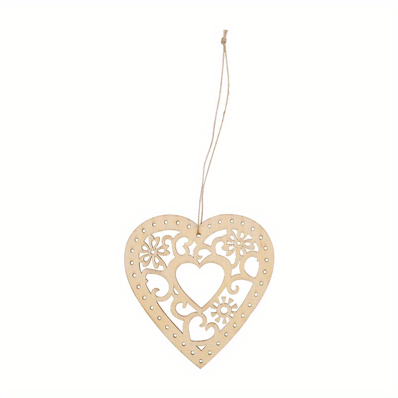 10pcs Wooden Hollow Love Heart Pendant Ornaments DIY Laser Cut Love Heart  Mr Mrs Hanging Ornament Wedding Rustic Decoration - AliExpress