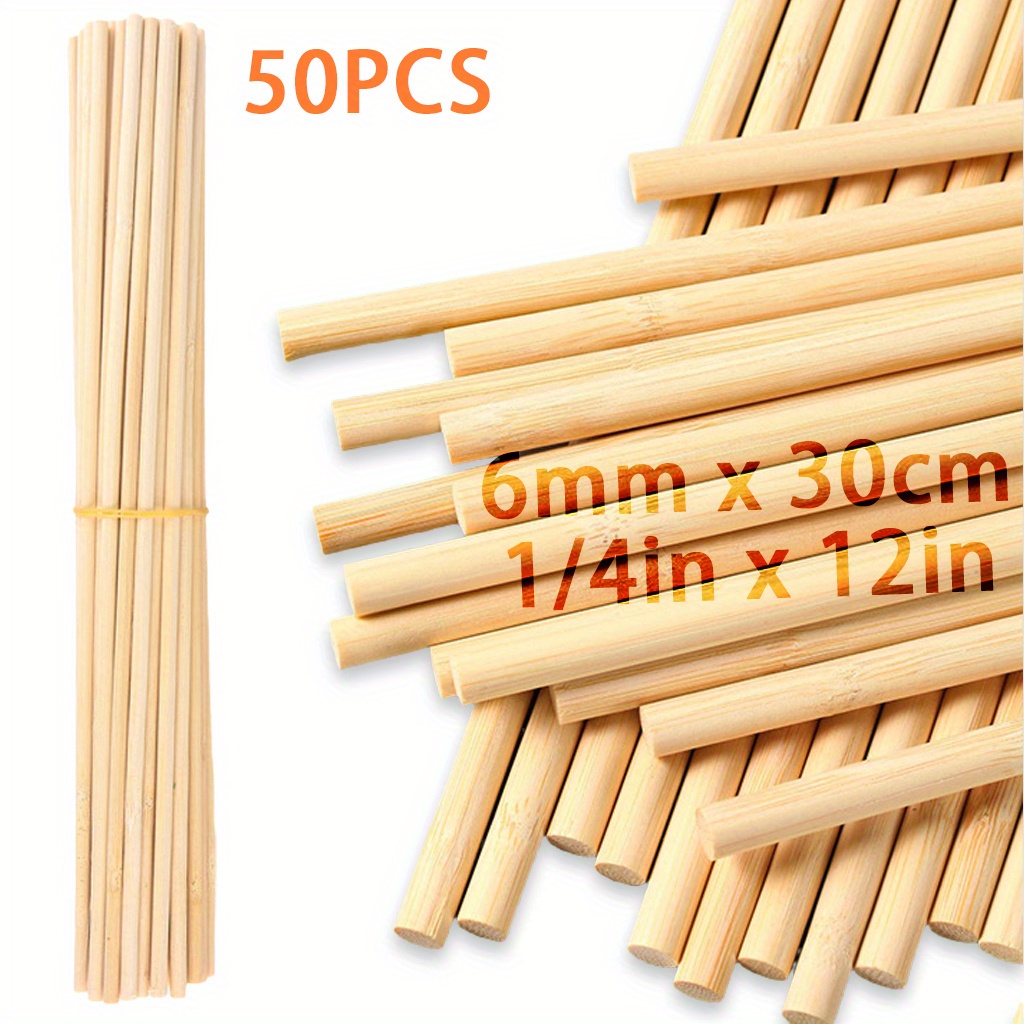 Dowel Rods Wood Sticks Wooden Dowel Rods Bamboo Sticks For - Temu