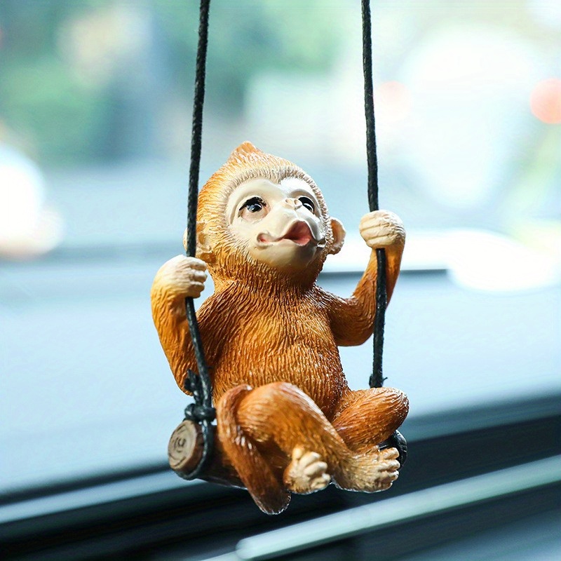 Cute Dog and Monkey Car Hanging Ornament - Perfect Interior Mirror  Decoration for Your Home!