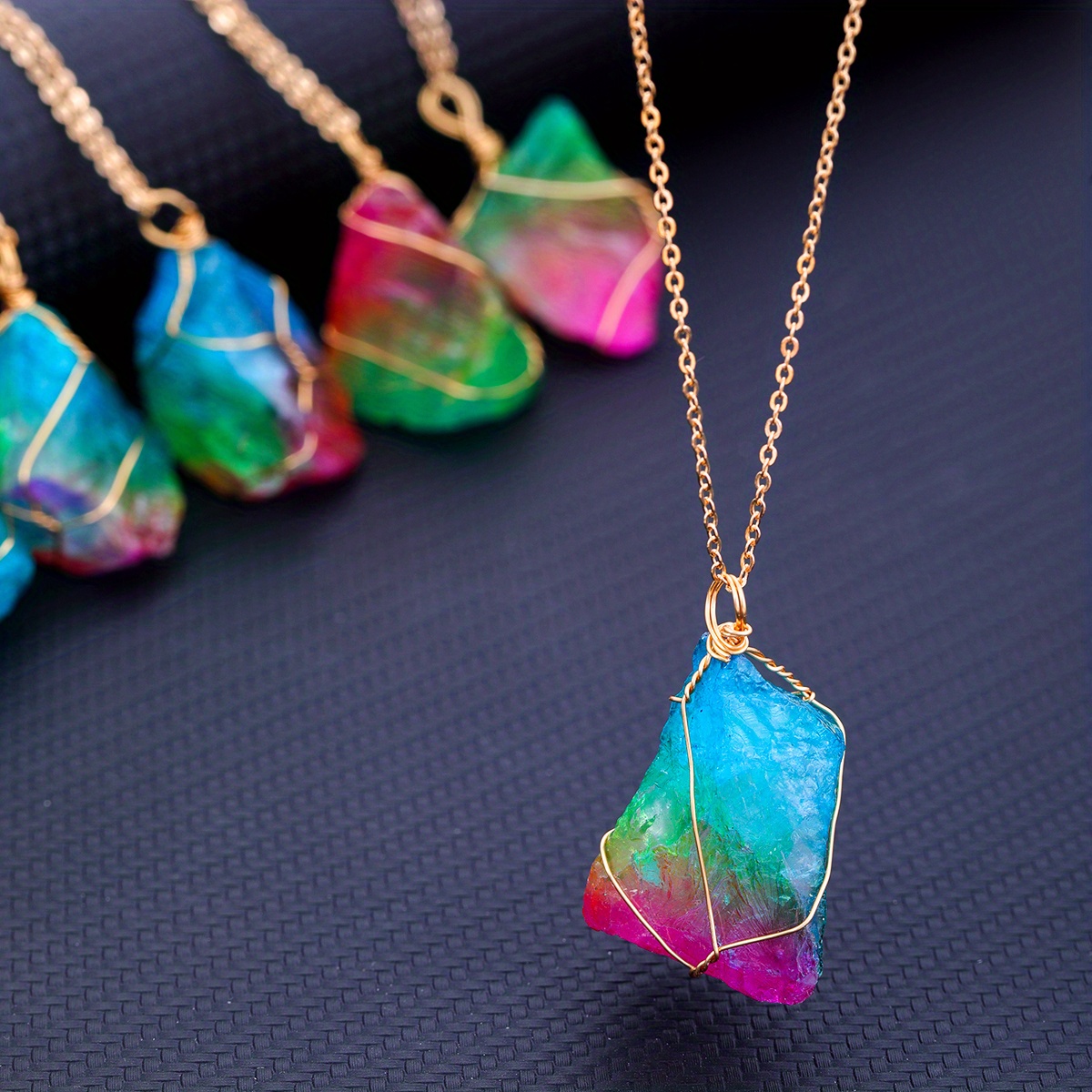 Handmade Crystal Chakras Necklace // Rainbow Necklace // Rainbow Neckl —  San José Made