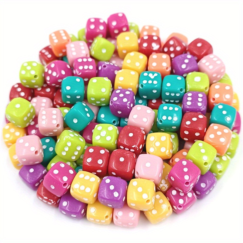 Colorful Cubic Dice Beads Square Shape Acrylic Spacer Beads - Temu
