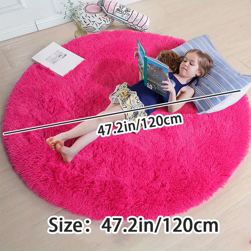 Alfombras redondas de diámetro wekity de 120 cm / 47.2 , alfombras de área  redonda esponjosa, alfombras de felpa suaves adecuadas para dormitorio /  sala de estar (tie-dye rojo)