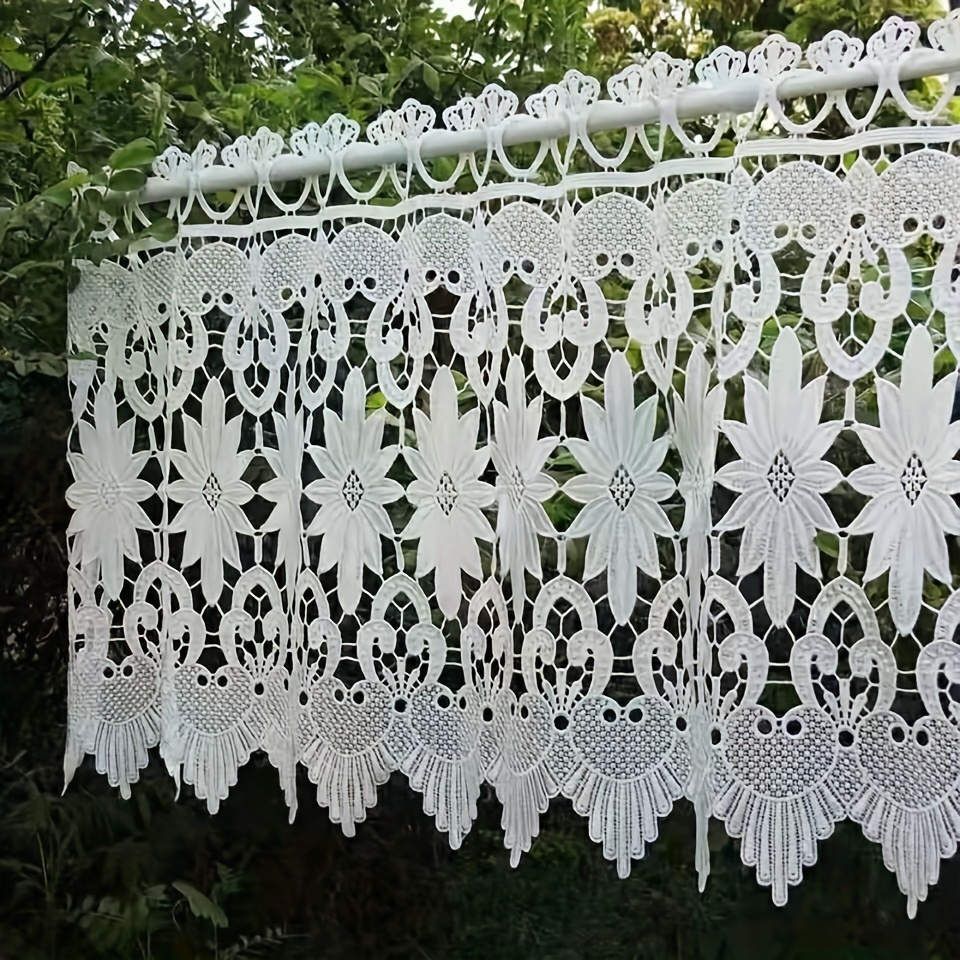 Image of American-style Embroidered No-drill Small Curtains For Bedroom Partitions, Door Curtains, Cabinet And Shoe Cabinet Decorations, Half Curtains, Short Curtains, Single Piece