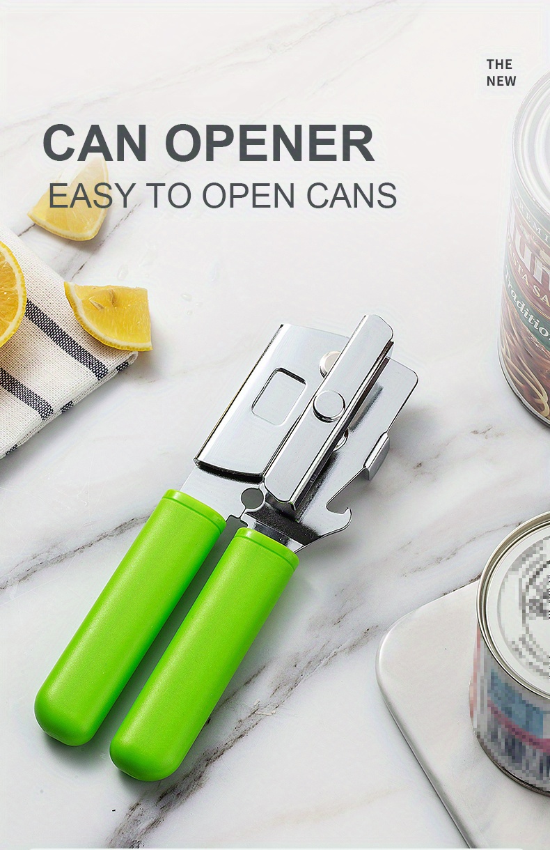 1pc Can Opener Vertical Particle Non Slip Soft Handle Stainless
