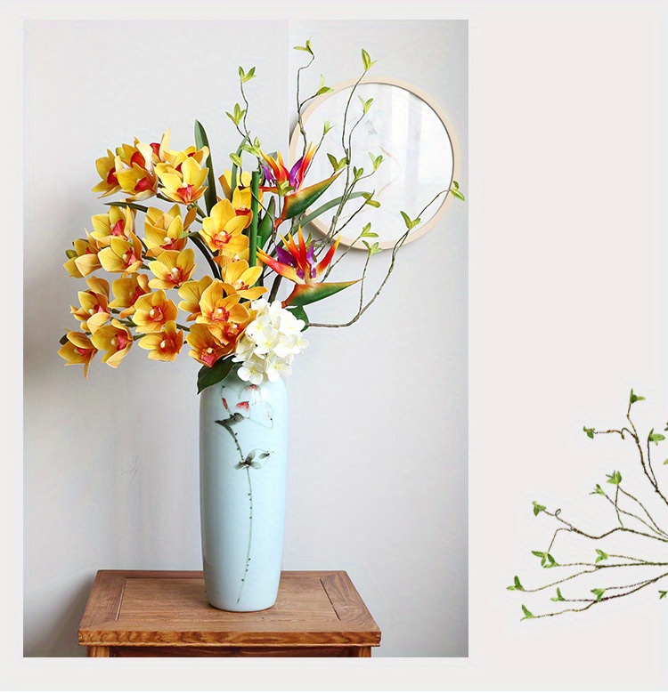 1 4pcs 100cm Real Touch Green Long Stems Artificial Branches Twigs