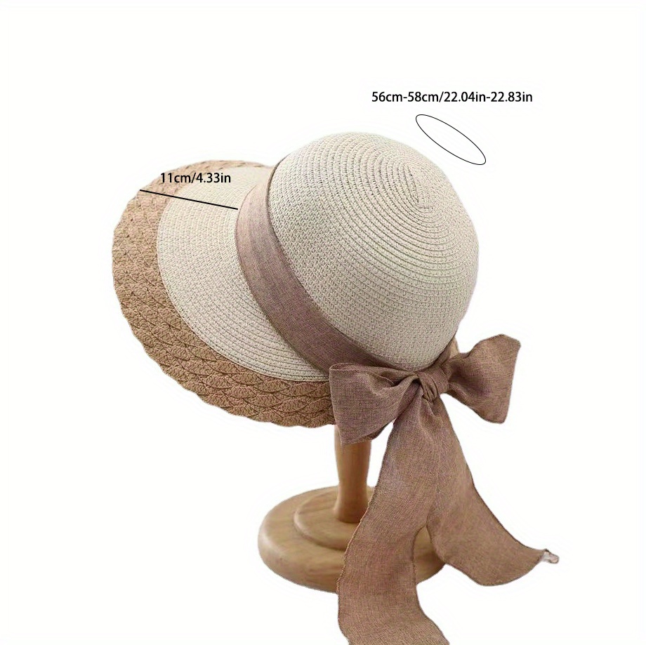  Sombrero de paja, hecho a mano, gorra de ala ancha, plegable,  para exteriores, sombrero de playa para adultos, niños, hombres y mujeres,  Audlt Beige : Ropa, Zapatos y Joyería