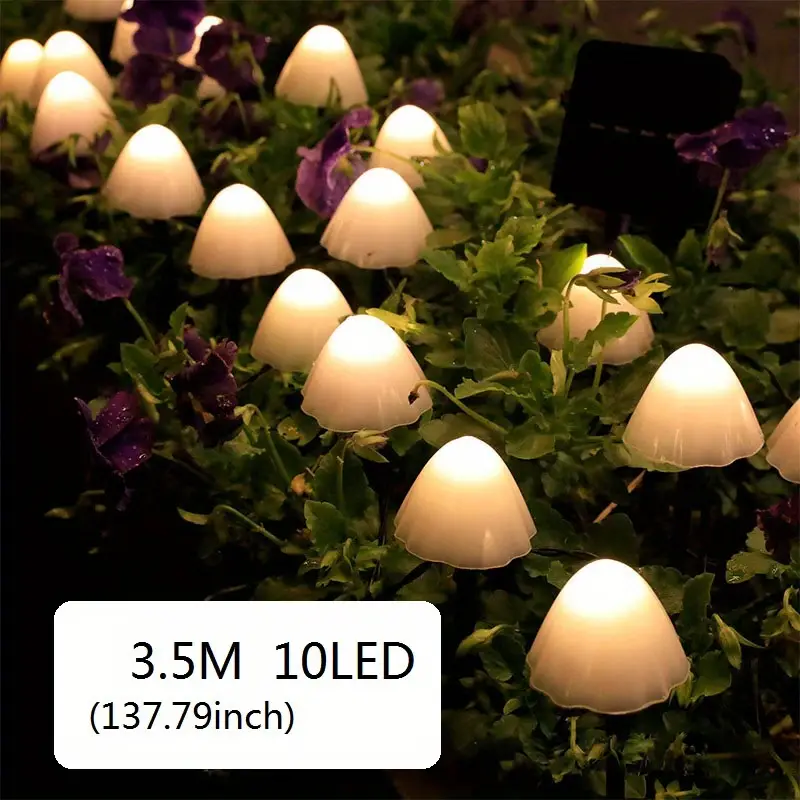 Led Solar Mushroom Light String Colorful Warm Mushroom Lamp - Temu