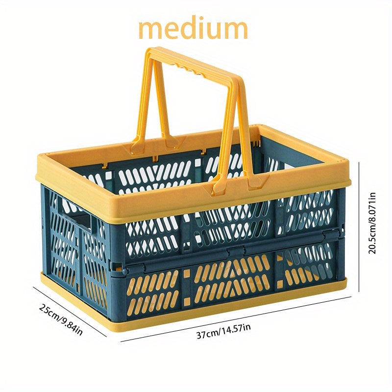 Portable Foldable Plastic Storage Basket - Stackable, Hand-held, And Hollow  Picnic Basket For Outdoor Use - Temu